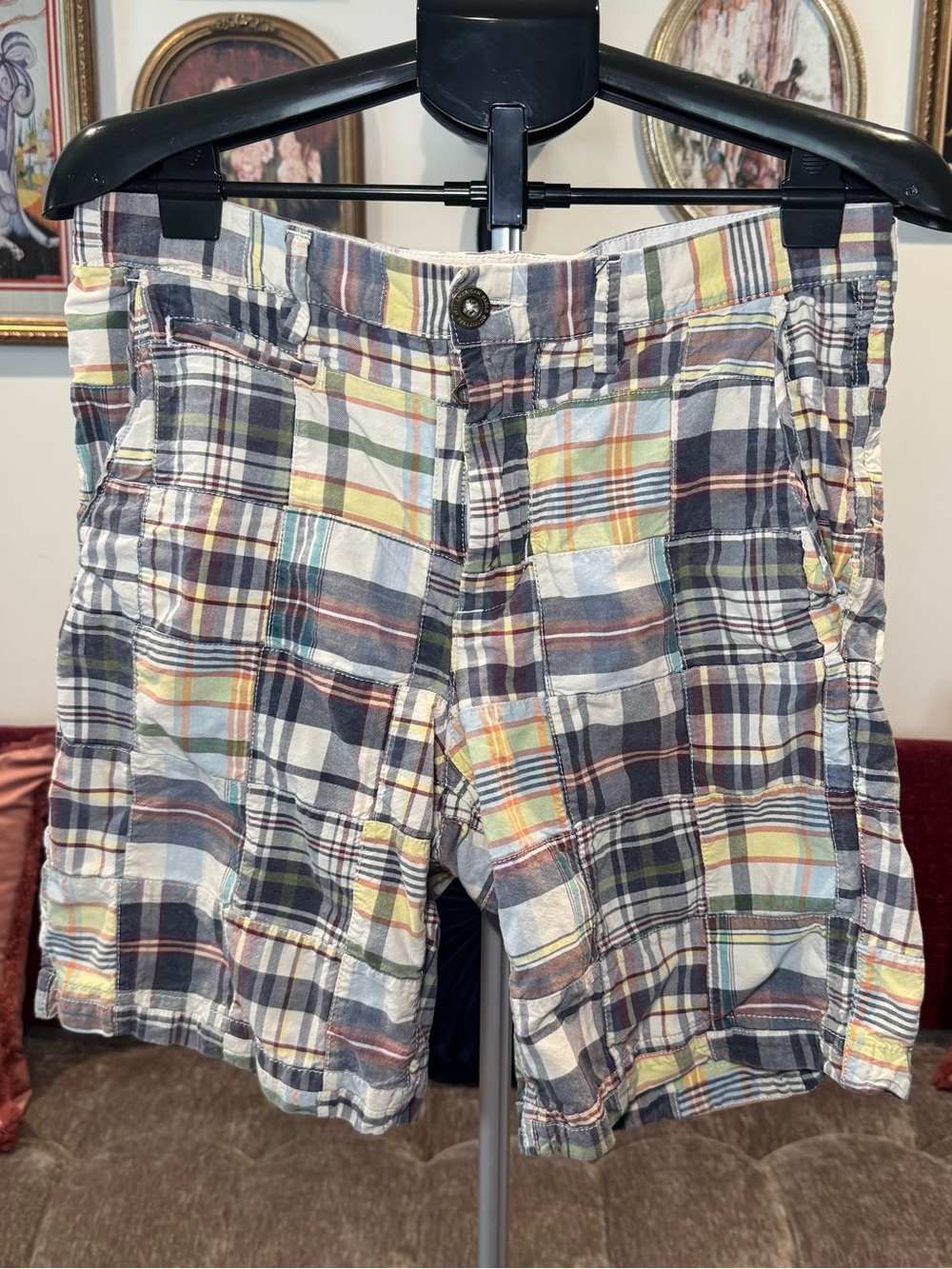 American Eagle Outfitters Y2K Multi-Color Plaid Cargo Shorts